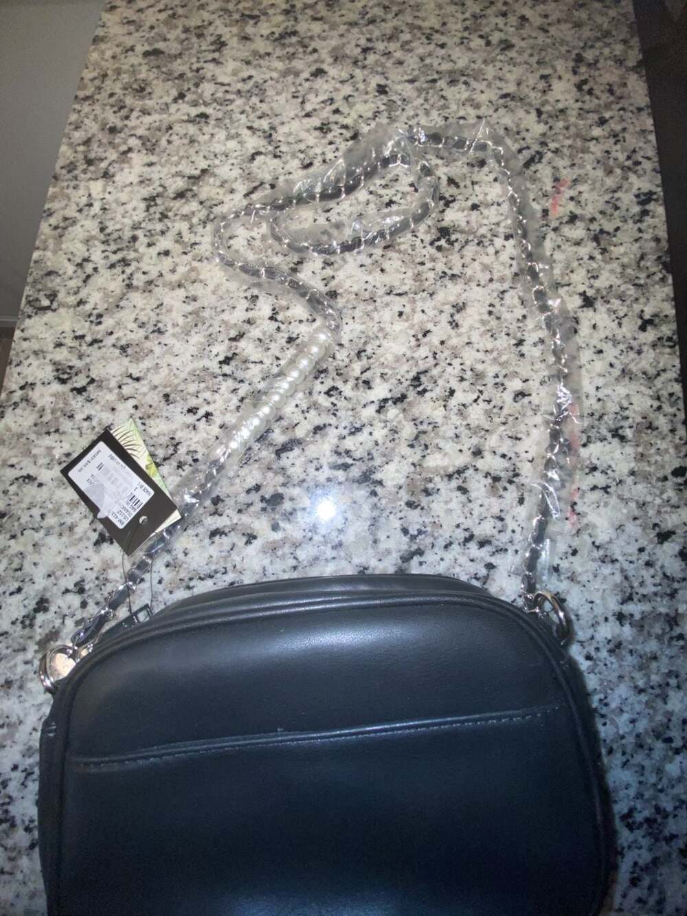 Badgley Mischka Diamond Quilted Camera Bag with Pearl Details - Picture 5 of 5